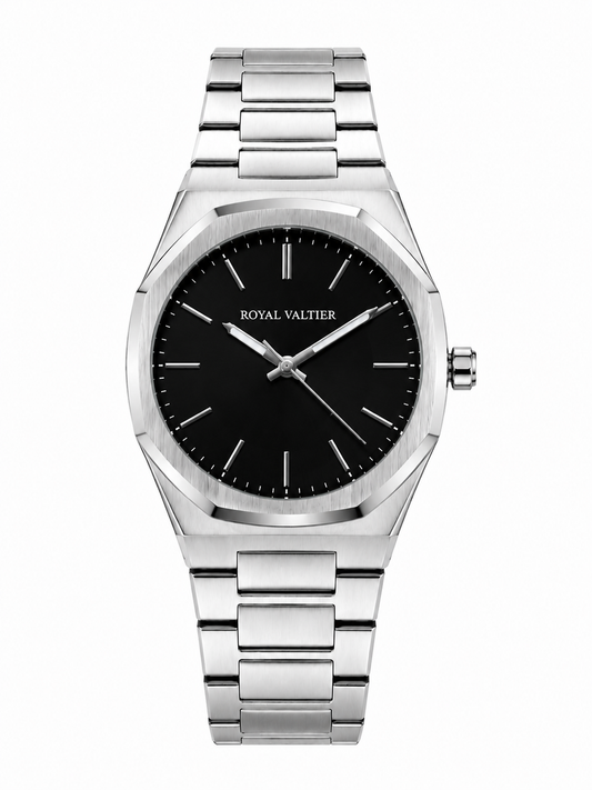 Royal Valtier Noir Silver | Premium Erkek Kol Saati