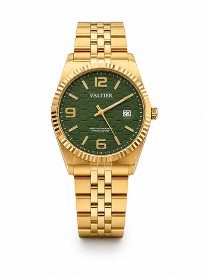 Royal Valtier Emerald Gold | Premium Erkek Kol Saati