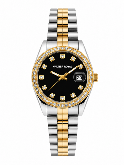 Royal Valtier Noir Gold | Taşlı Kadın Kol Saati